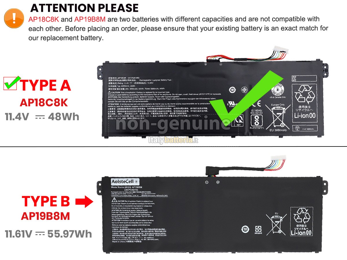 Batteria per Acer Aspire 3 A315-44P