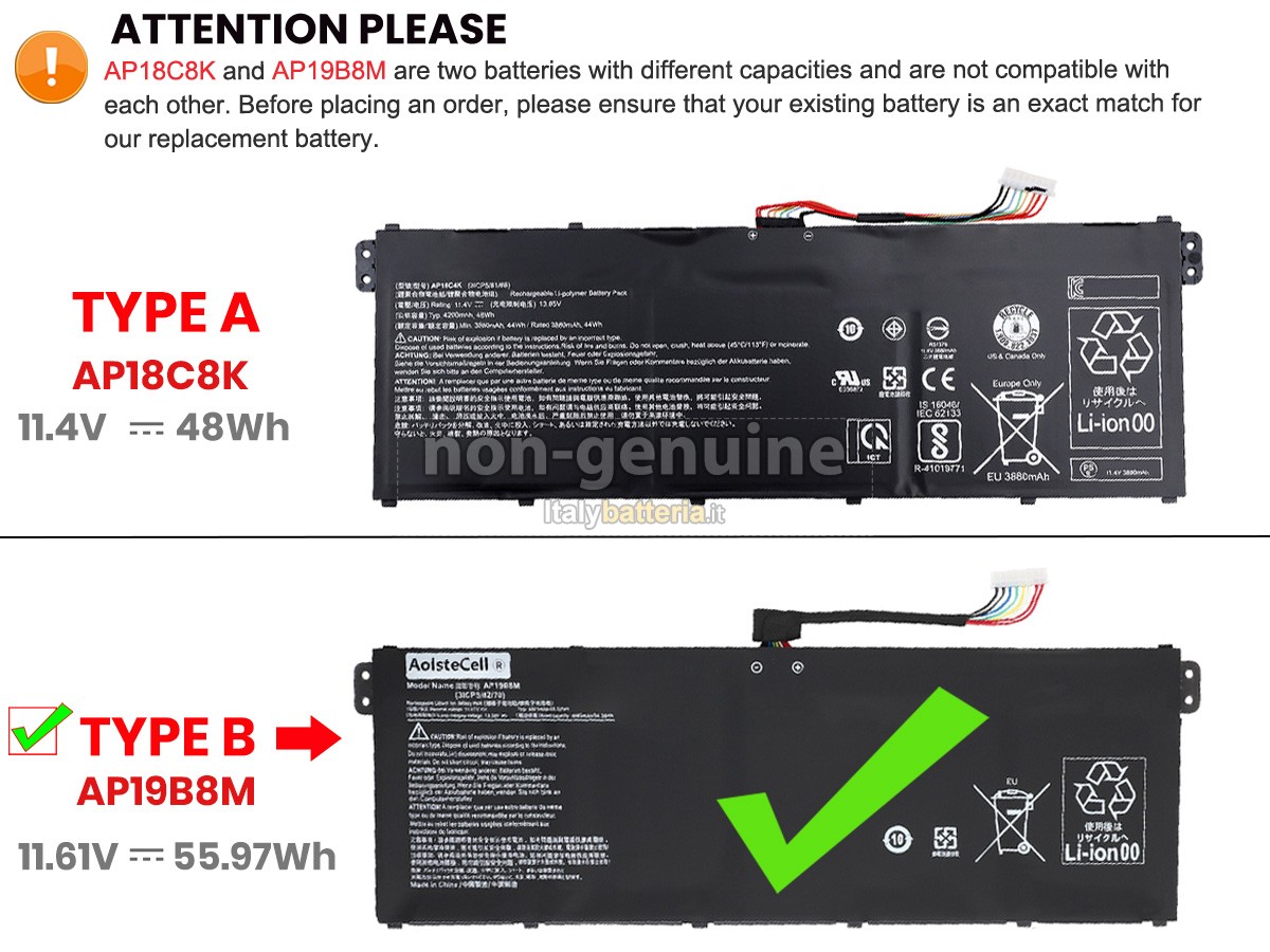 Batteria per Acer Aspire 3 A315-44P