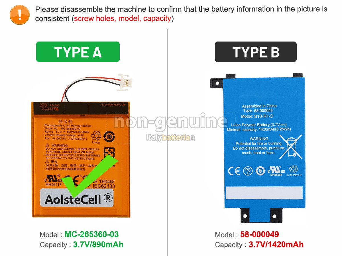 Batteria per Amazon KINDLE 7 WP63GW