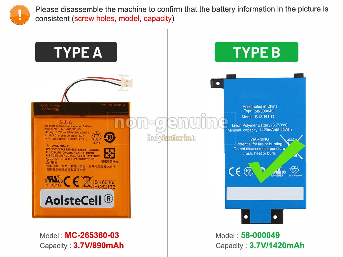 Batteria per Amazon KINDLE 7 WP63GW