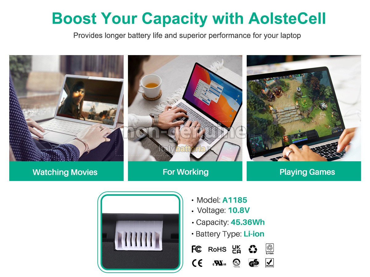 Batteria per Apple 13_ MacBook(Black)