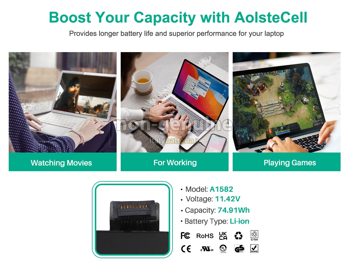 Batteria per Apple MacBook Pro 13.3 inch Retina MF839LL/A