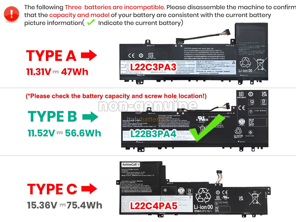 Batteria per Lenovo IdeaPad SLIM 5 16ABR8-82XG007LAU