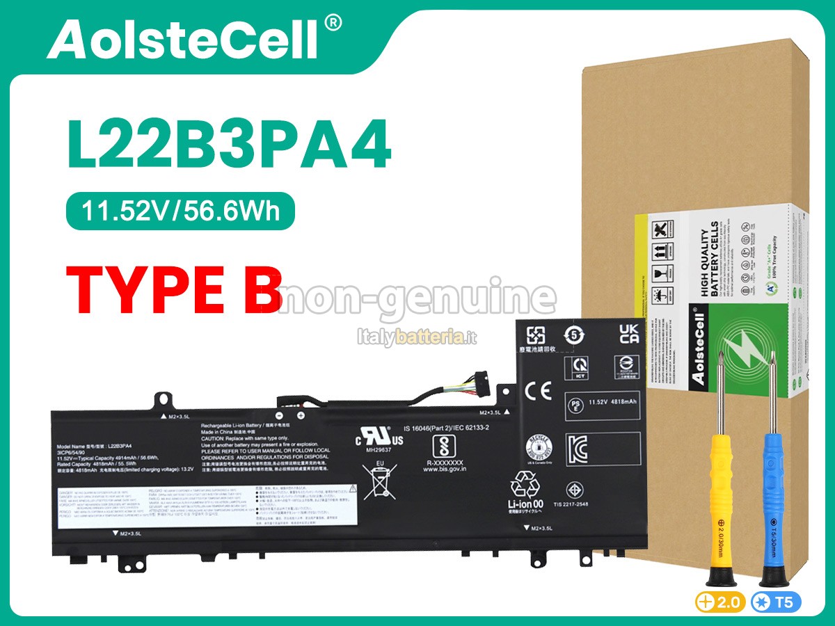 Batteria per Lenovo IdeaPad SLIM 5 16ABR8-82XG007LAU