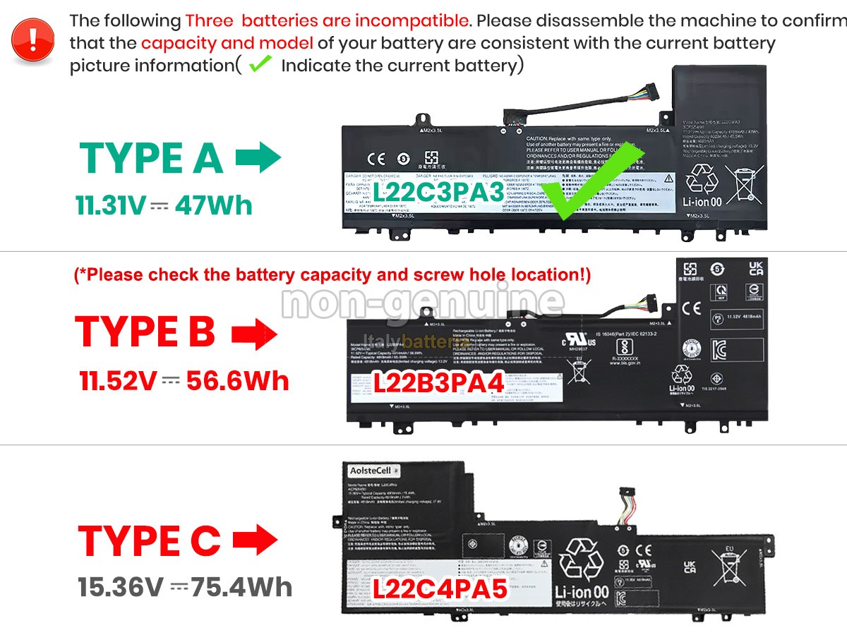 Batteria per Lenovo IdeaPad SLIM 5 16ABR8-82XG007LAU