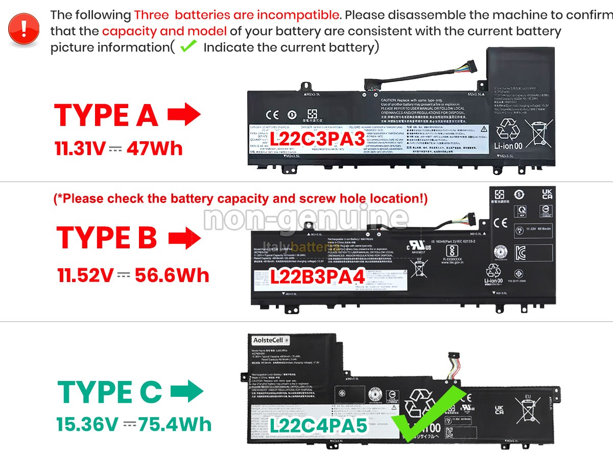 Batteria per Lenovo IdeaPad SLIM 5 16ABR8-82XG007LAU