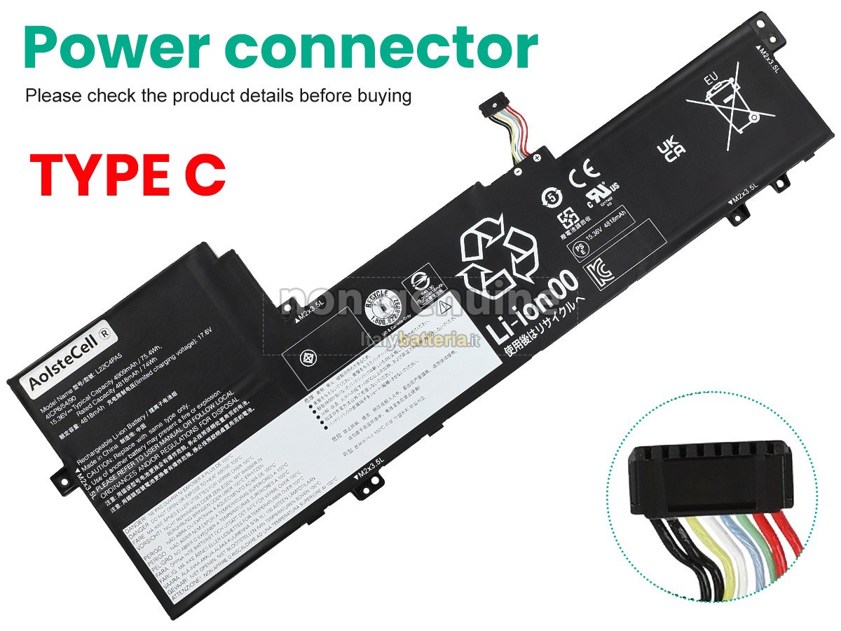 Batteria per Lenovo IdeaPad SLIM 5 16ABR8-82XG007LAU