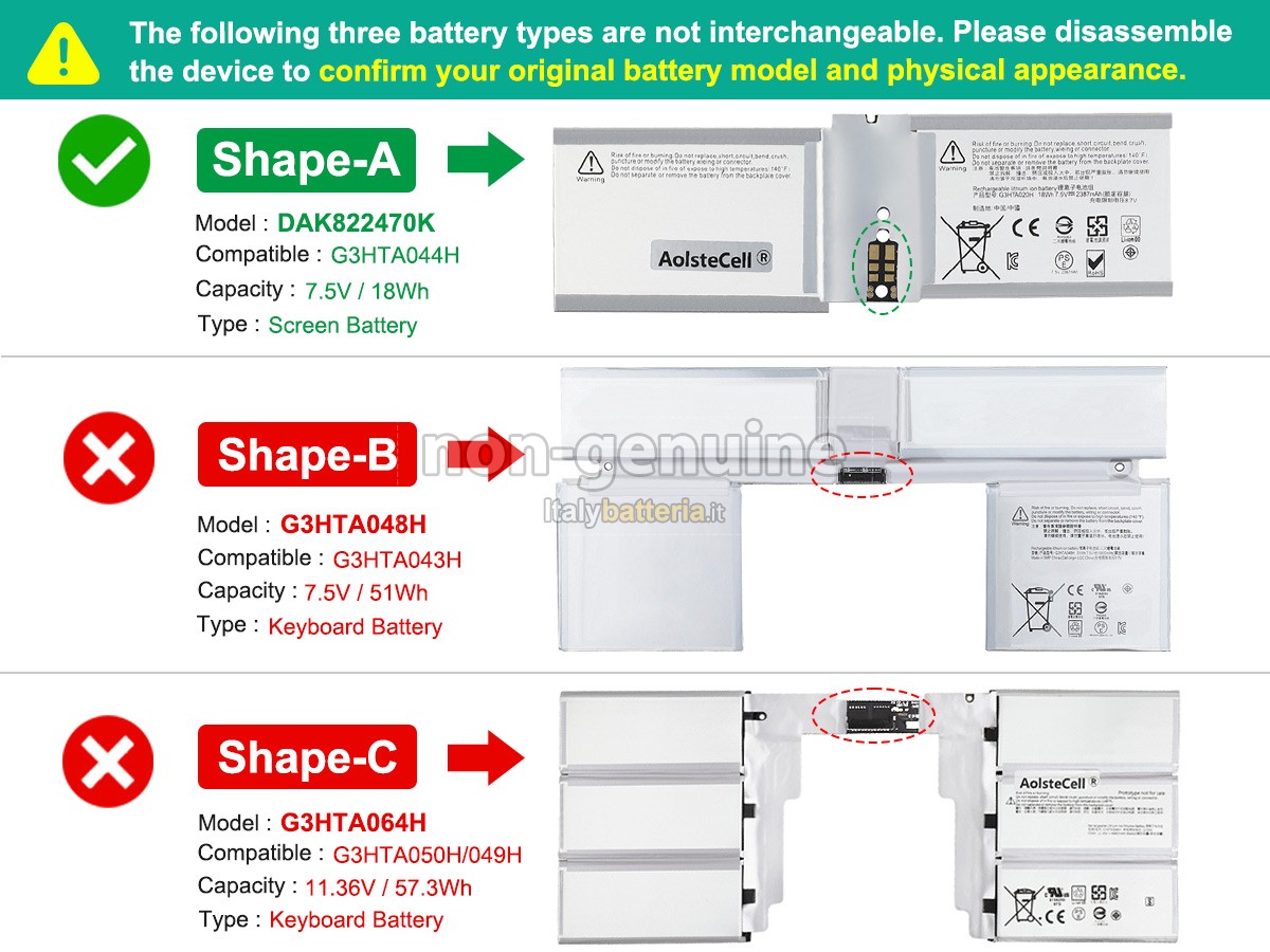 Batteria per Microsoft Surface BOOK 2 1832