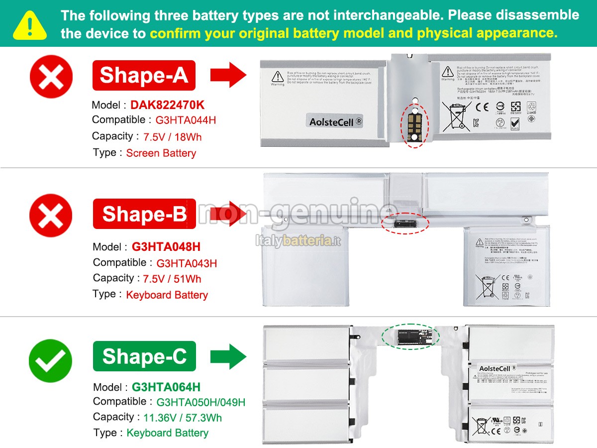 Batteria per Microsoft Surface BOOK 2 1832