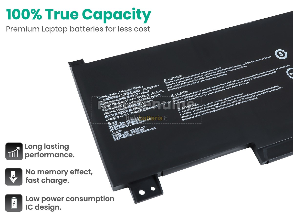 Batteria per MSI PRESTIGE 14 A12UC