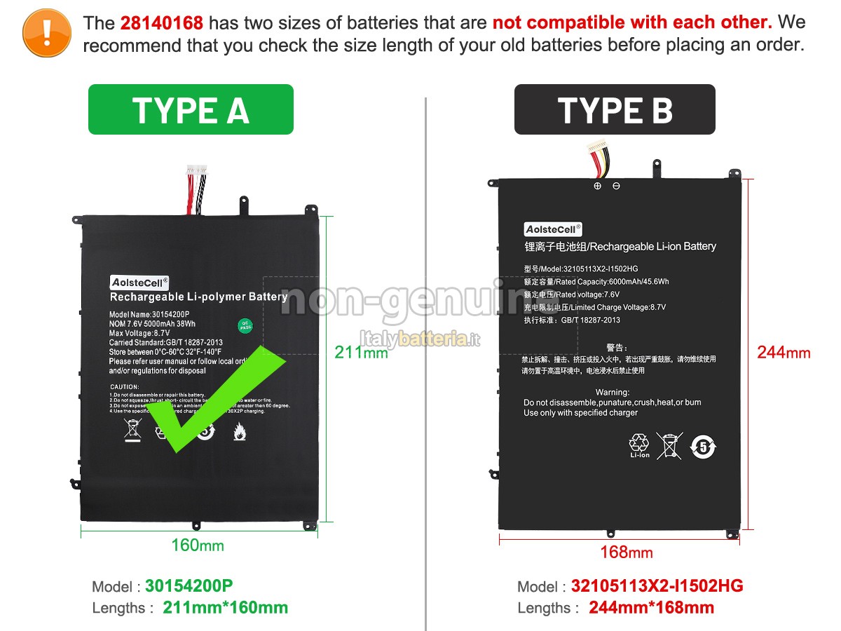 Batteria per Teclast F15S