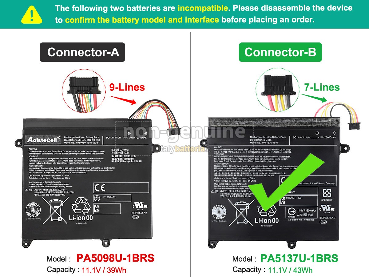 Batteria per Toshiba Portege Z10T-A